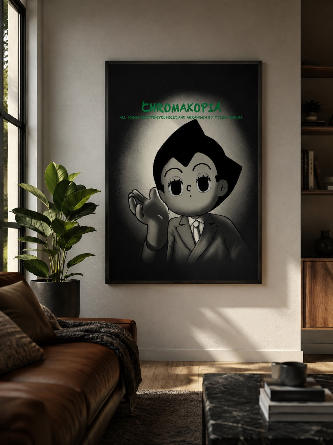 Tyler The Creator CHROMAKOPIA x Astro Boy poster - living room view