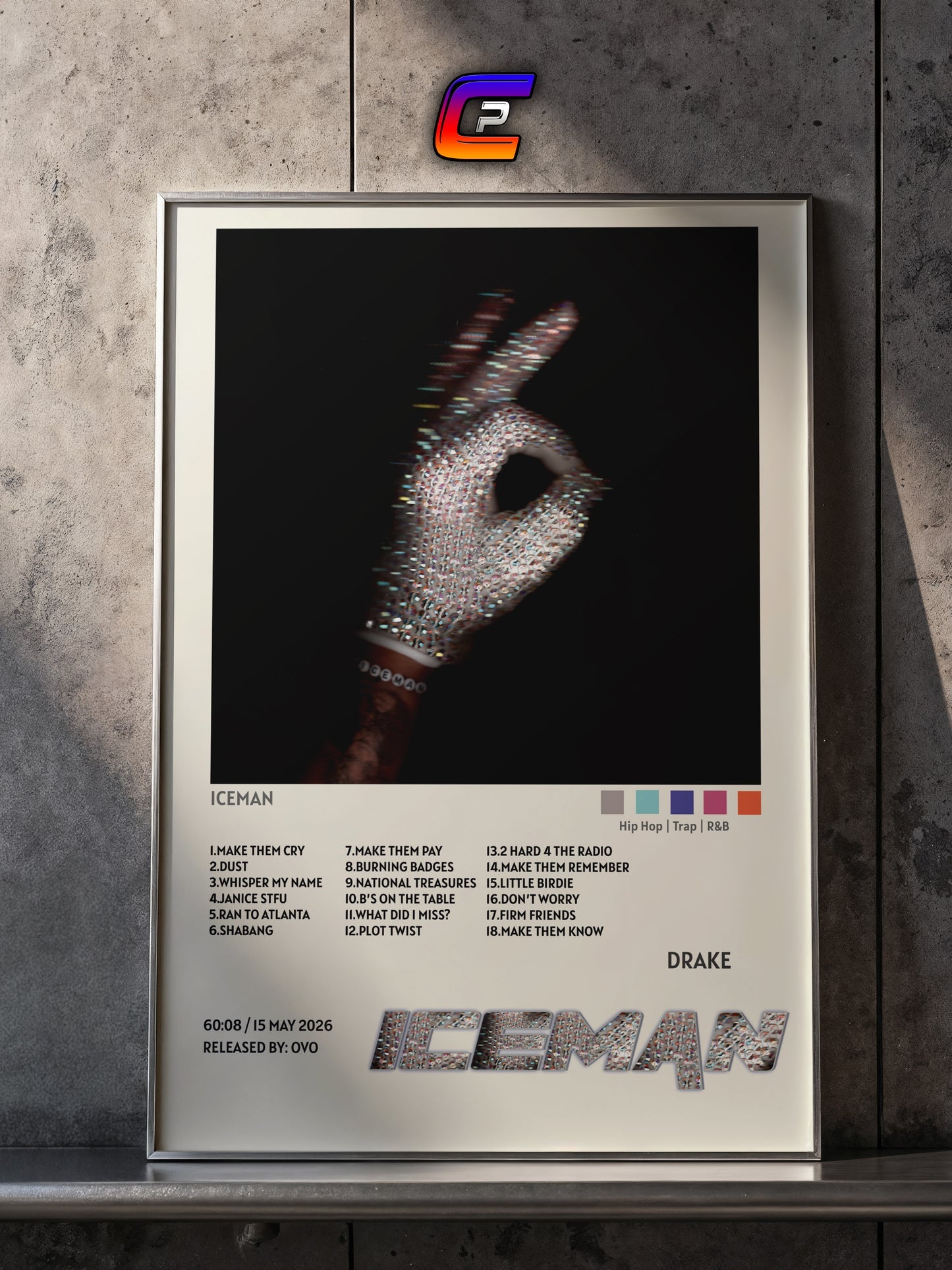 Drake ICEMAN poster room scene