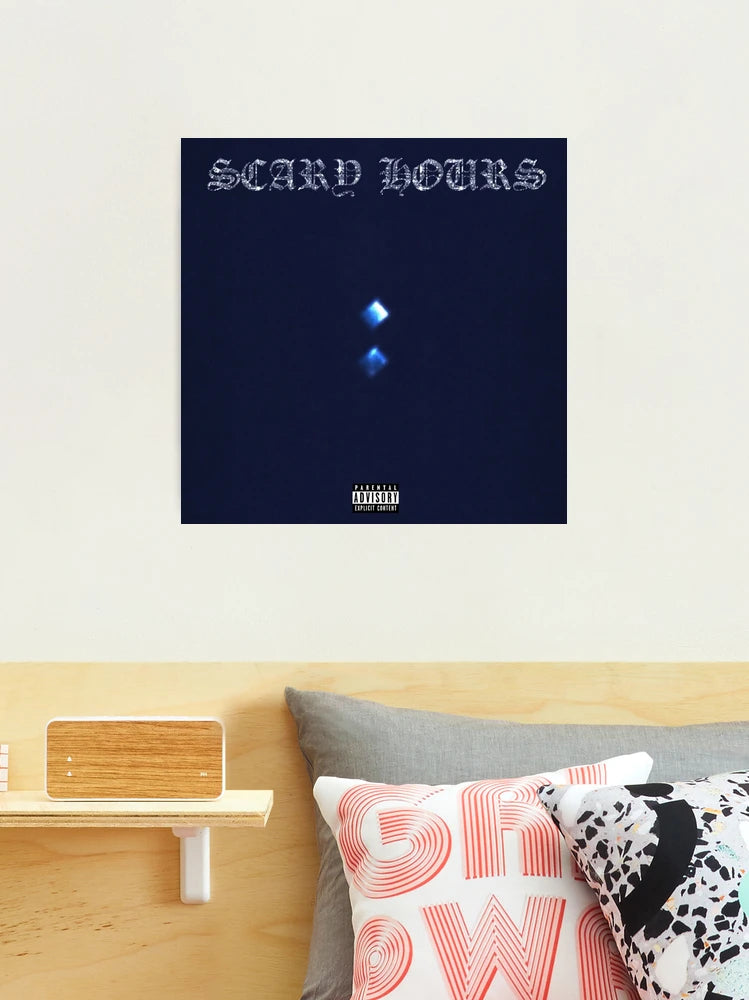 Drake Scary Hours 2 poster room mockup