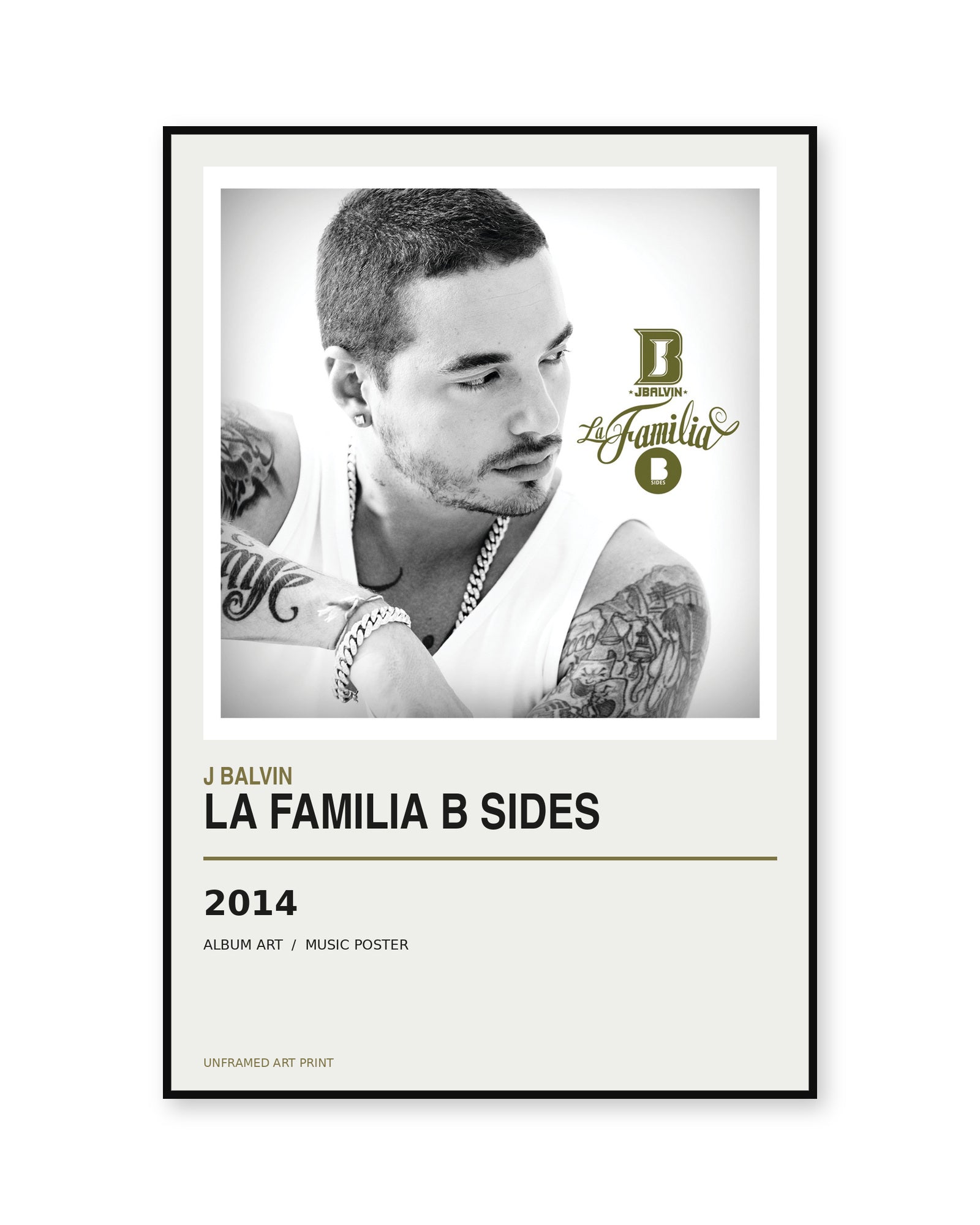 J Balvin La Familia B Sides Album Poster | Unframed Wall Art - product image 1
