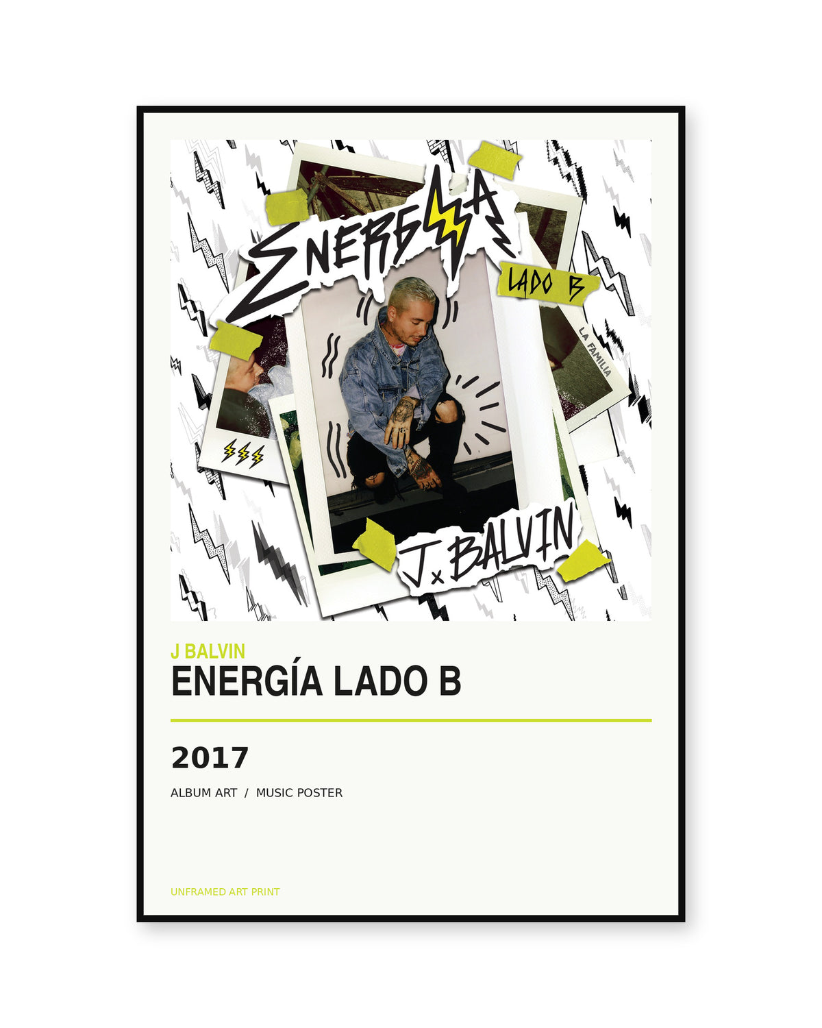 J Balvin Energía Lado B Album Poster | Unframed Wall Art - product image 1