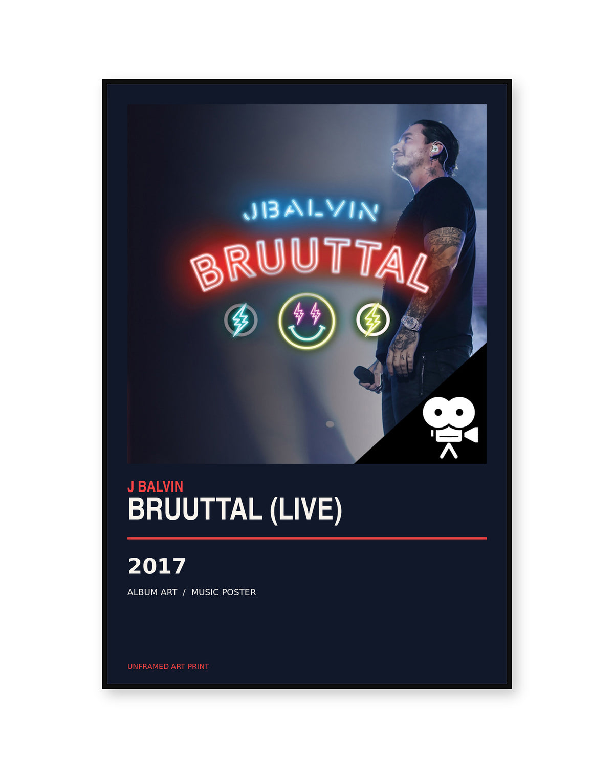 J Balvin Bruuttal Live Album Poster | Unframed Wall Art - product image 1