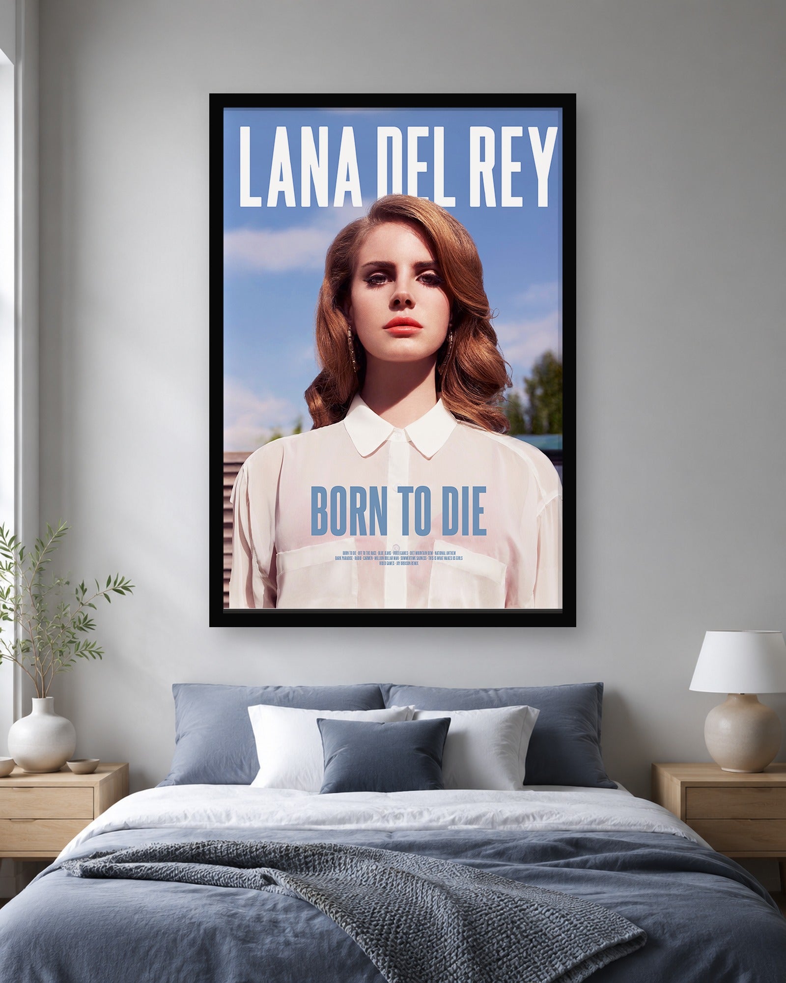 Lana Del Rey Born to Die Album Poster in a second coordinated interior