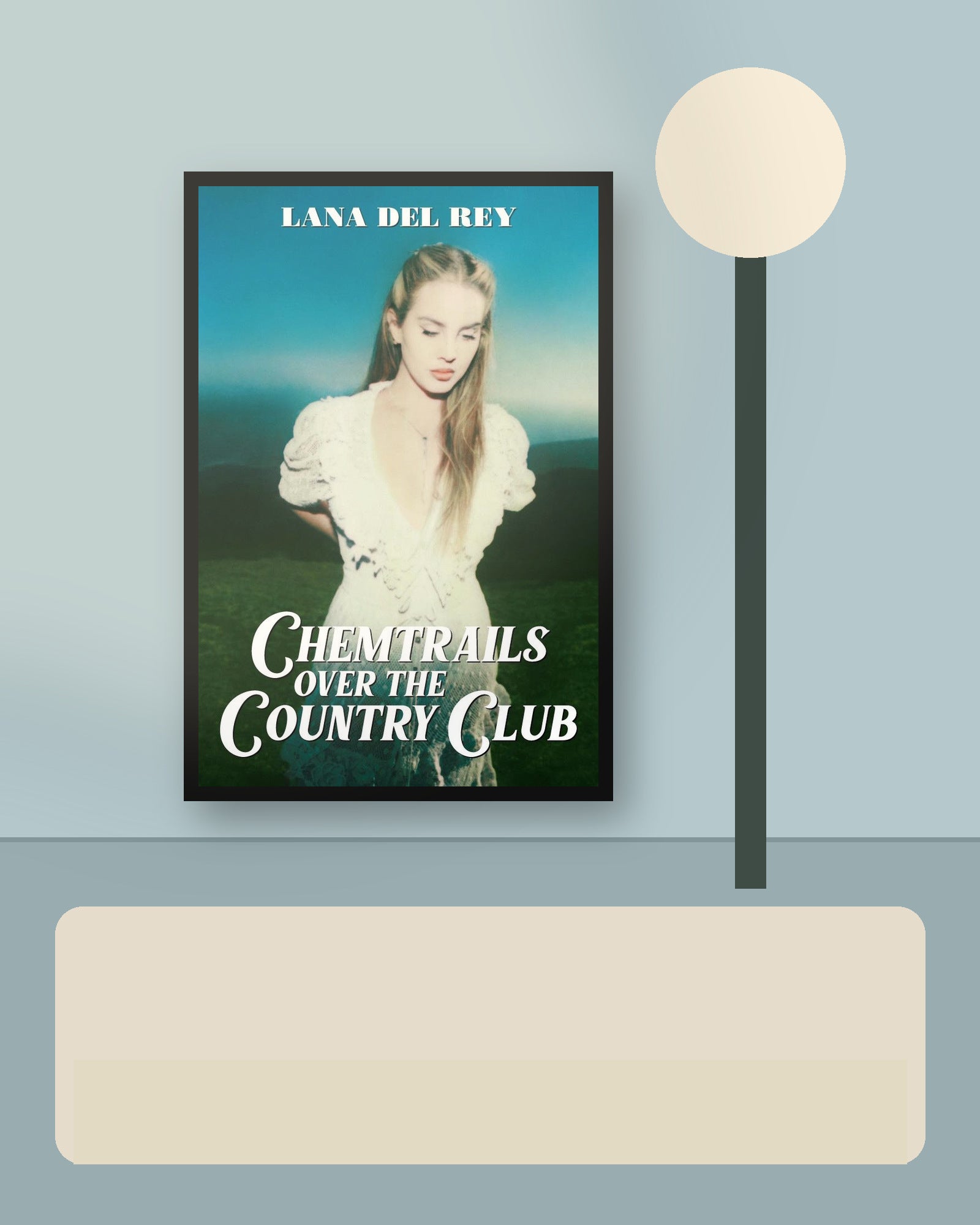 Lana Del Rey Chemtrails album poster displayed in a second coordinated interior