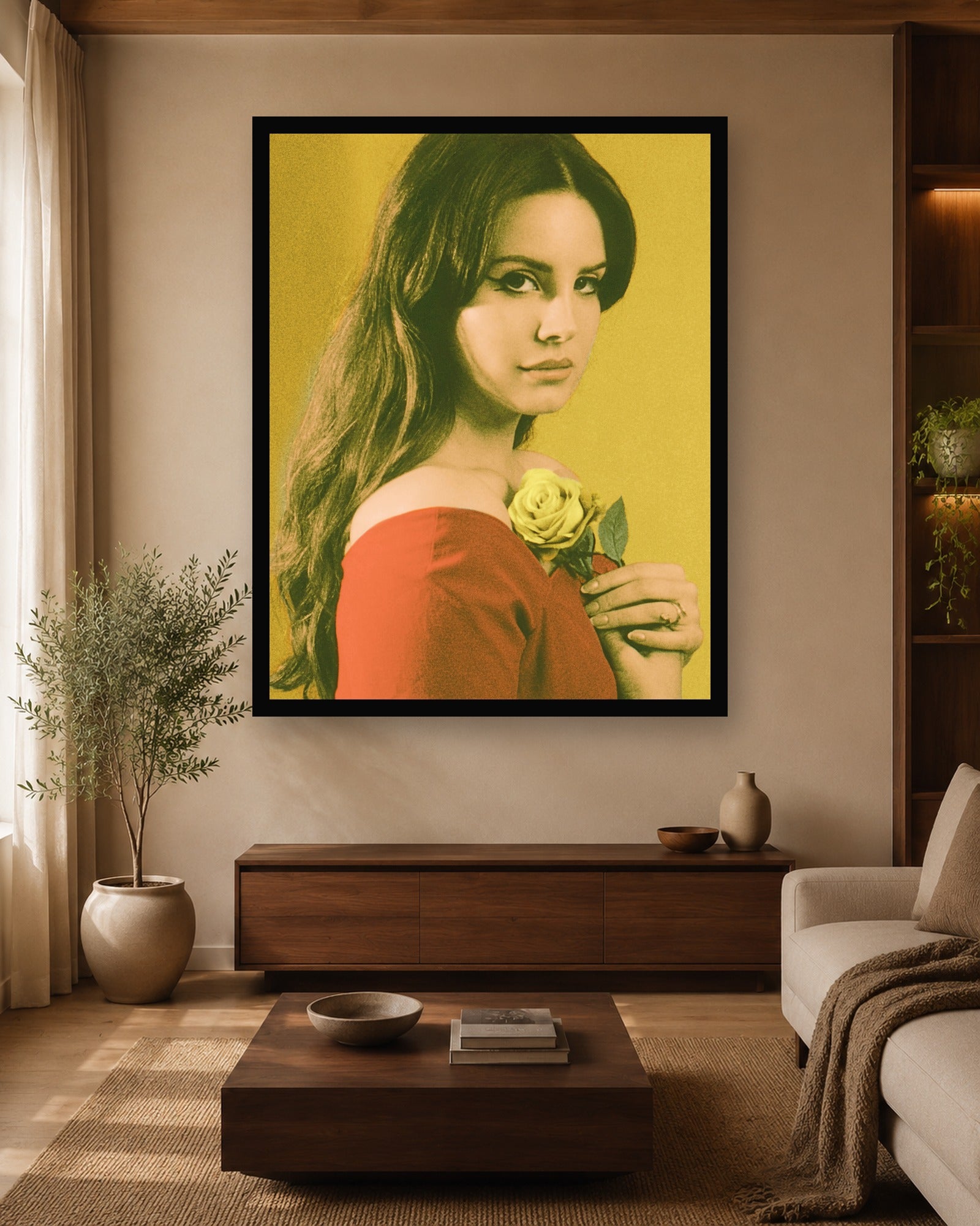Lana Del Rey Honeymoon Vintage Portrait Poster in a second coordinated interior