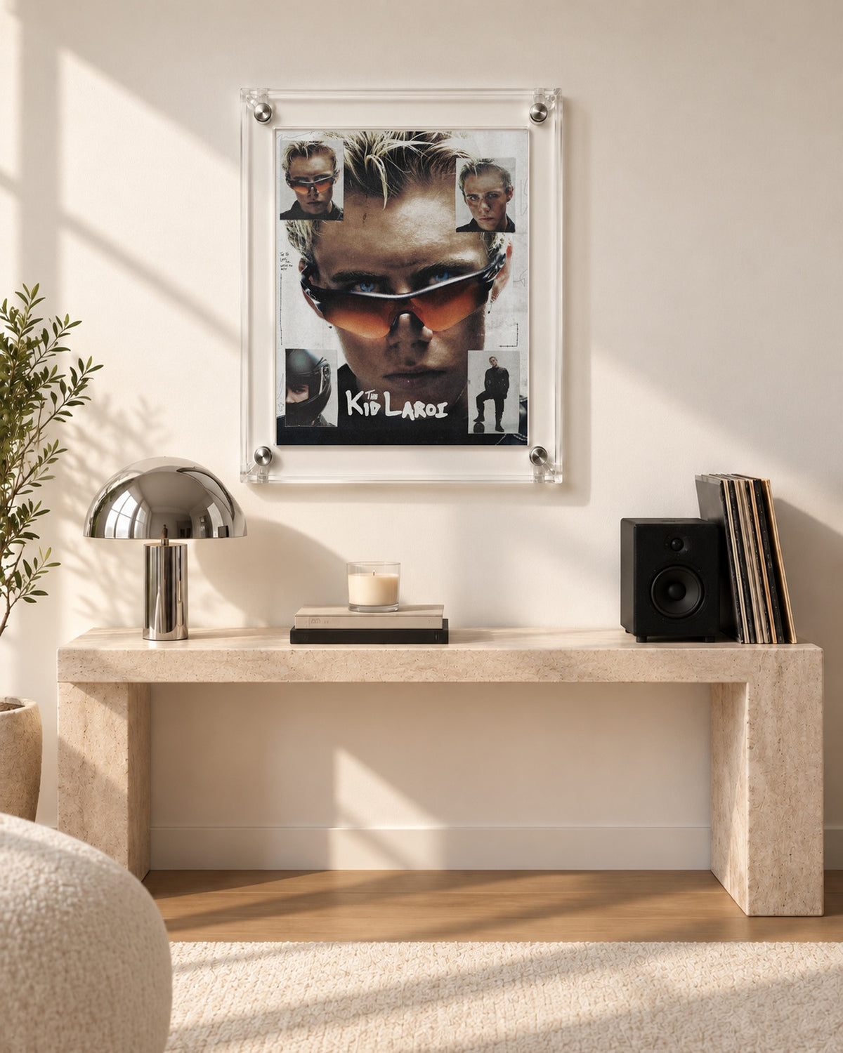 The Kid LAROI Sunglasses Portrait Collage poster, console room; frame not included