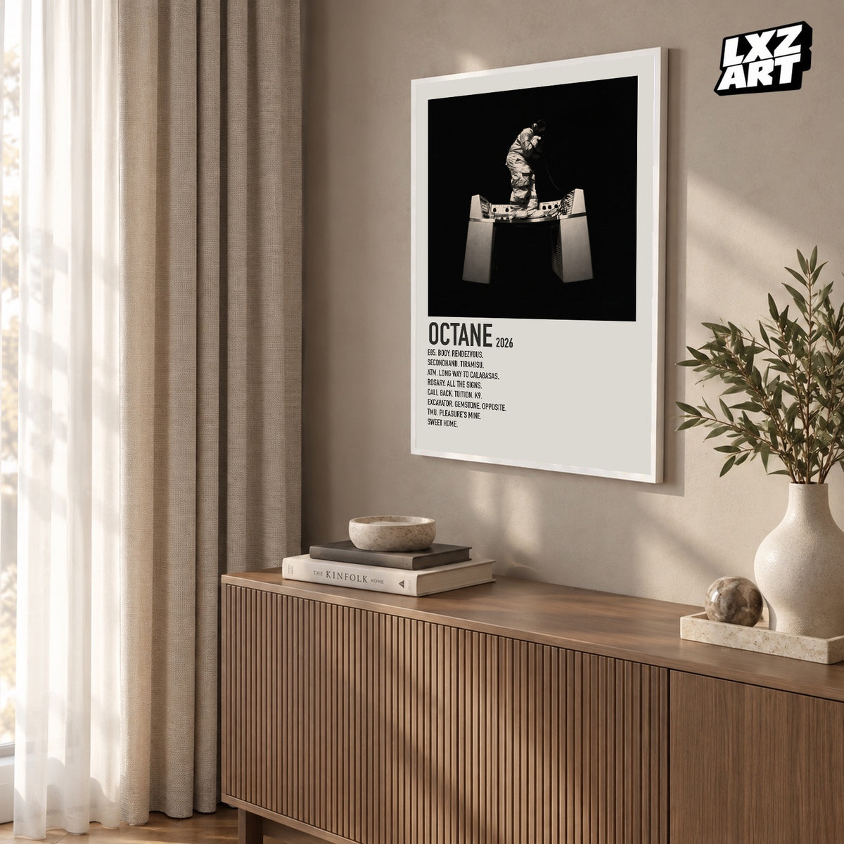 Don Toliver OCTANE Cream Tracklist poster – warm wall display; frame not included
