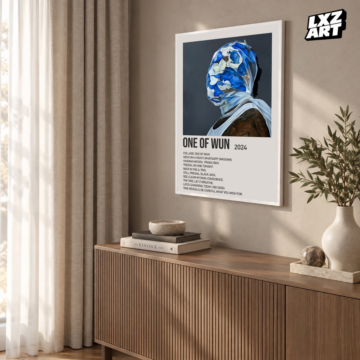Gunna One of Wun Cream Tracklist poster – warm wall display; frame not included