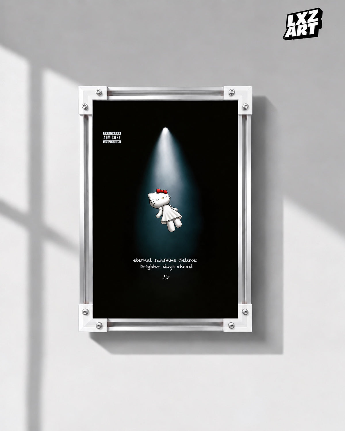 Ariana Grande Eternal Sunshine Deluxe-inspired Hello Kitty poster – front wall display; frame not included