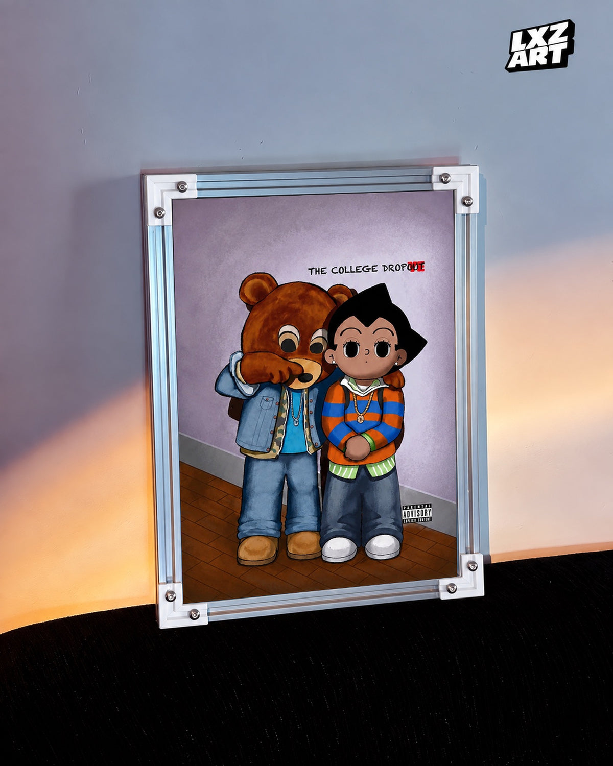 Kanye West The College Dropout × Astro Boy Poster | Unframed Wall Art — warm wall display; unframed print, frame not included