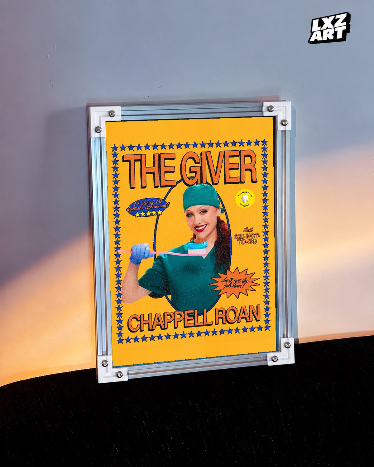 Chappell Roan The Giver Yellow Dentist Portrait Poster | Unframed Music Wall Art — warm-light wall scene; frame for display only