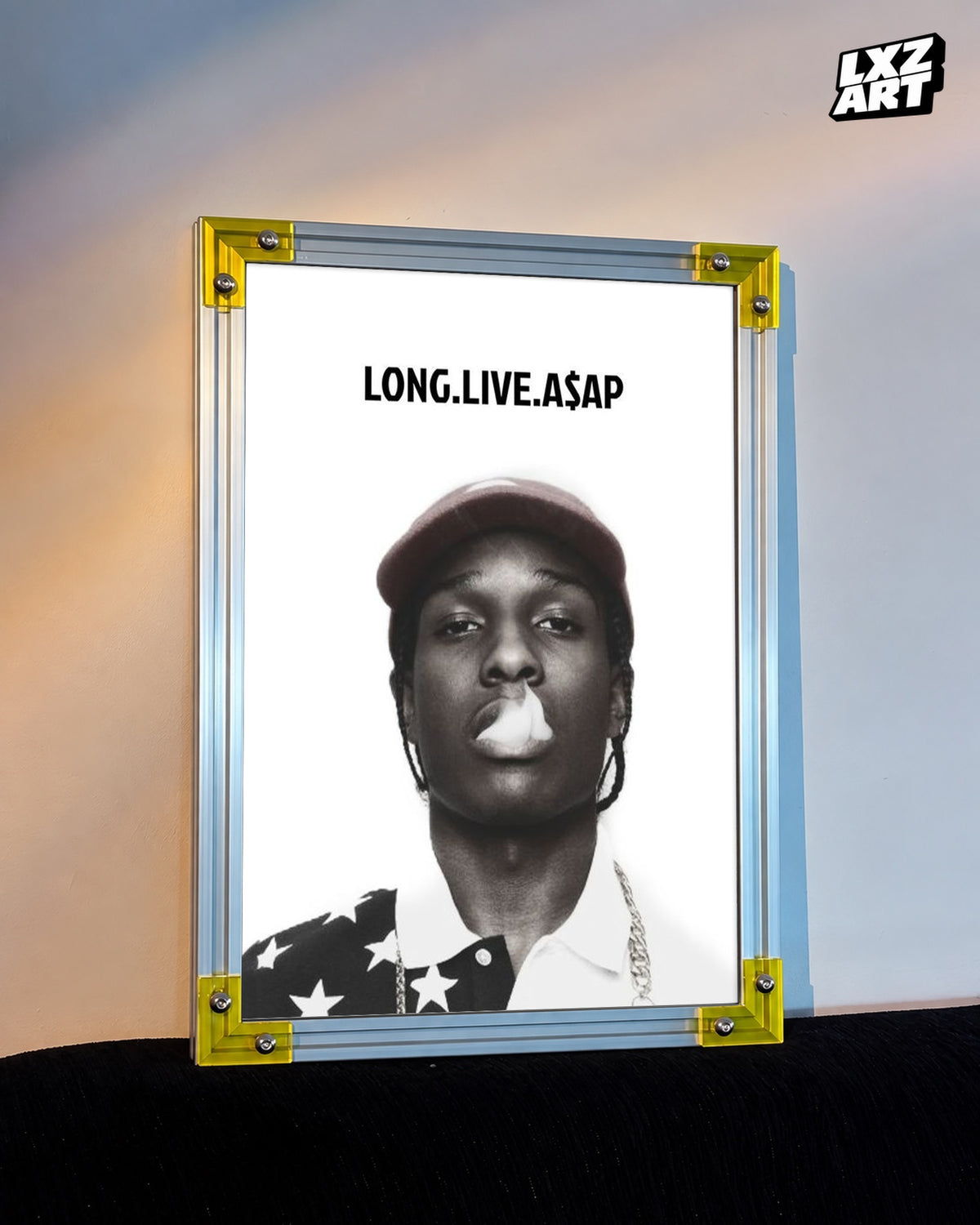 ASAP Rocky LONG.LIVE Poster | Unframed Hip Hop Wall Art — LXZART display 3; frame not included