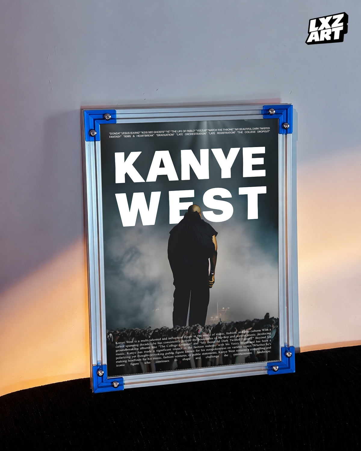 Kanye West Portrait Performance Poster | Unframed Bedroom Wall Art — LXZART display 3; frame not included