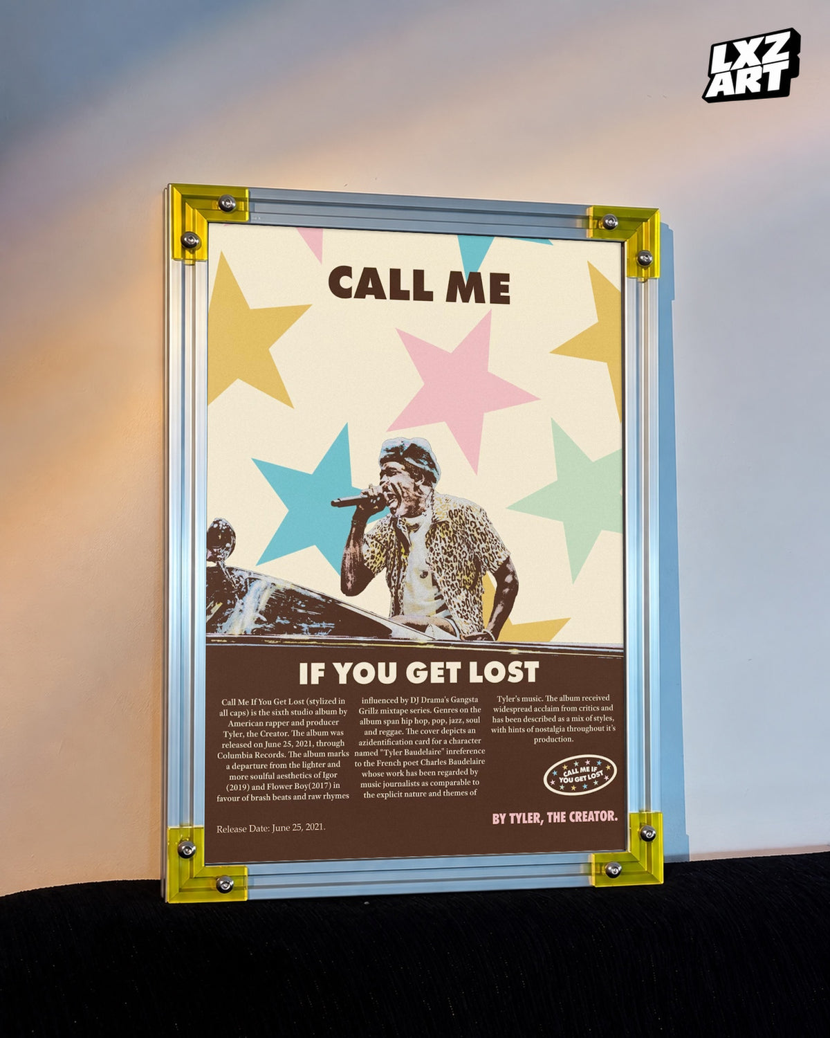 Tyler The Creator Call Me If You Get Lost Poster | Unframed Bedroom Wall Art — LXZART display 3; frame not included