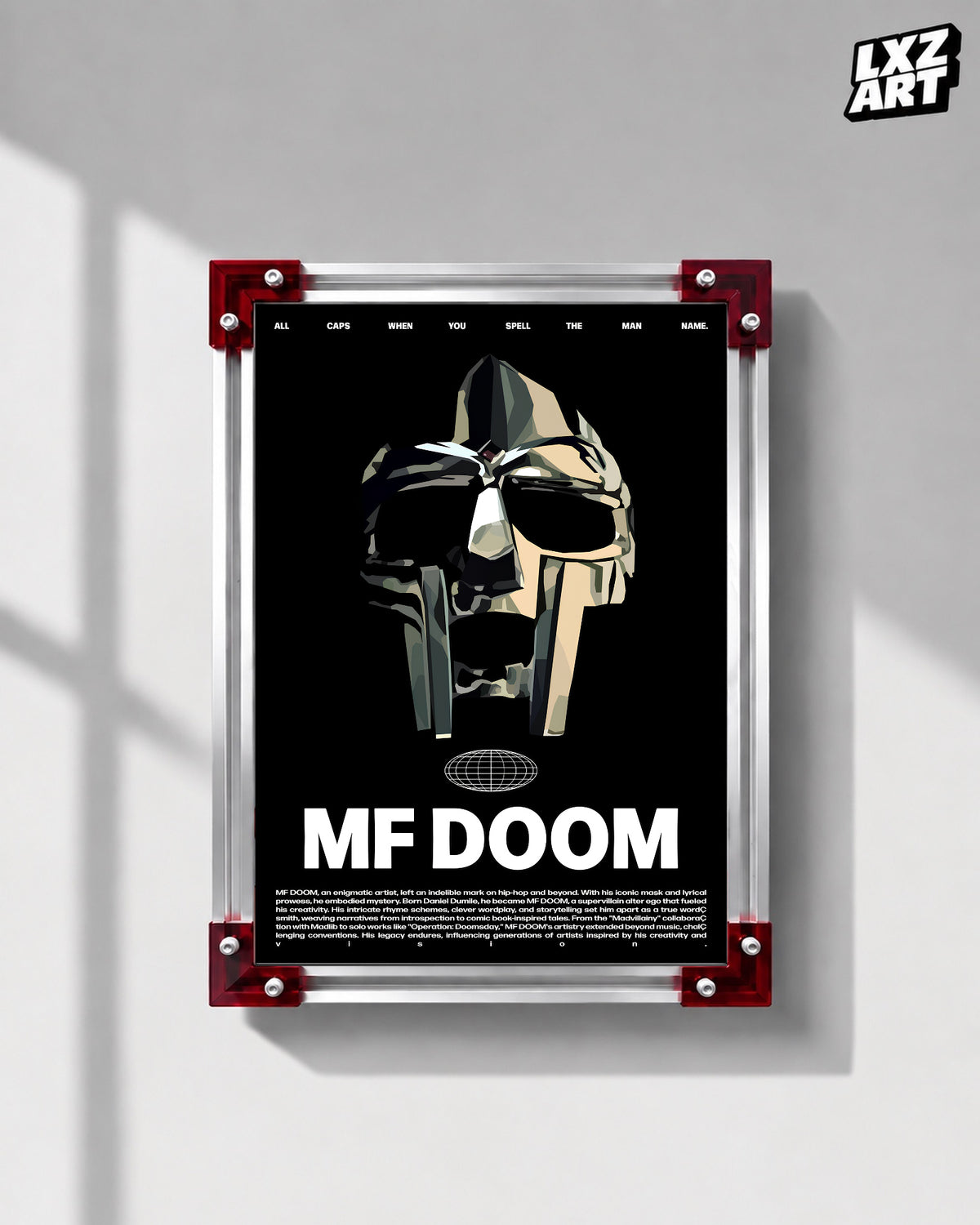 MF DOOM Mask Poster | Unframed Bedroom Wall Art — LXZART display 1; frame not included