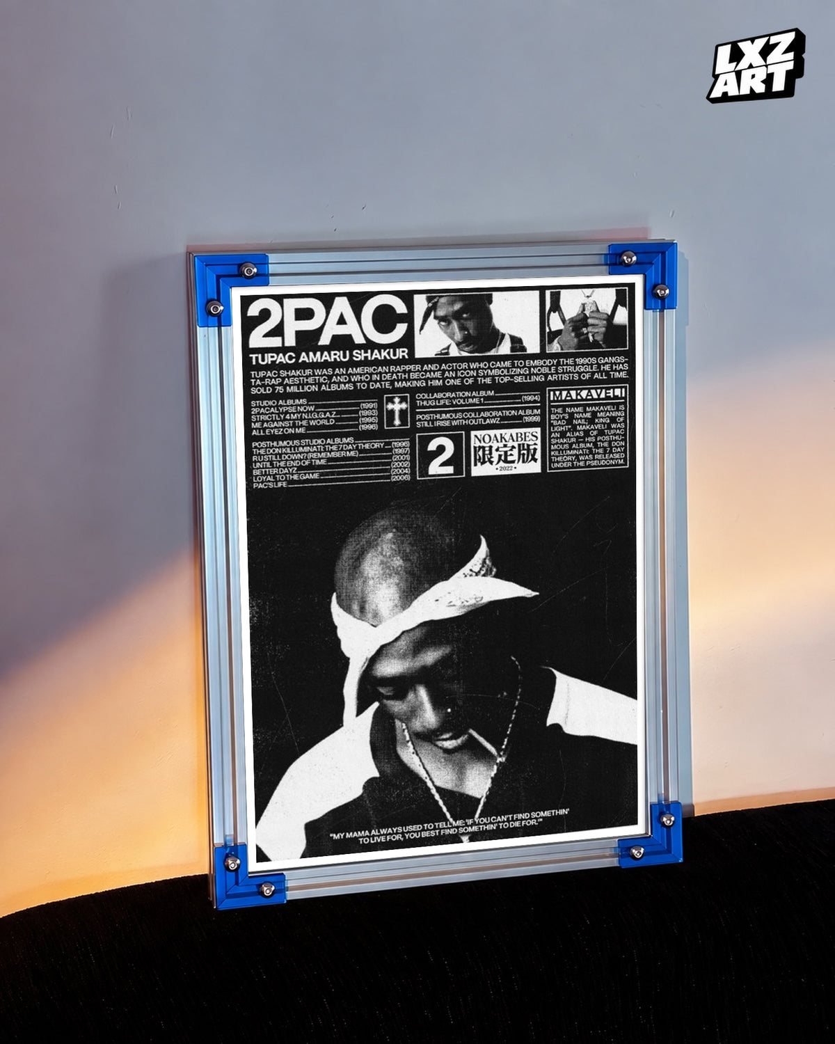 2Pac Collage Poster | Unframed Bedroom Wall Art — LXZART display 3; frame not included