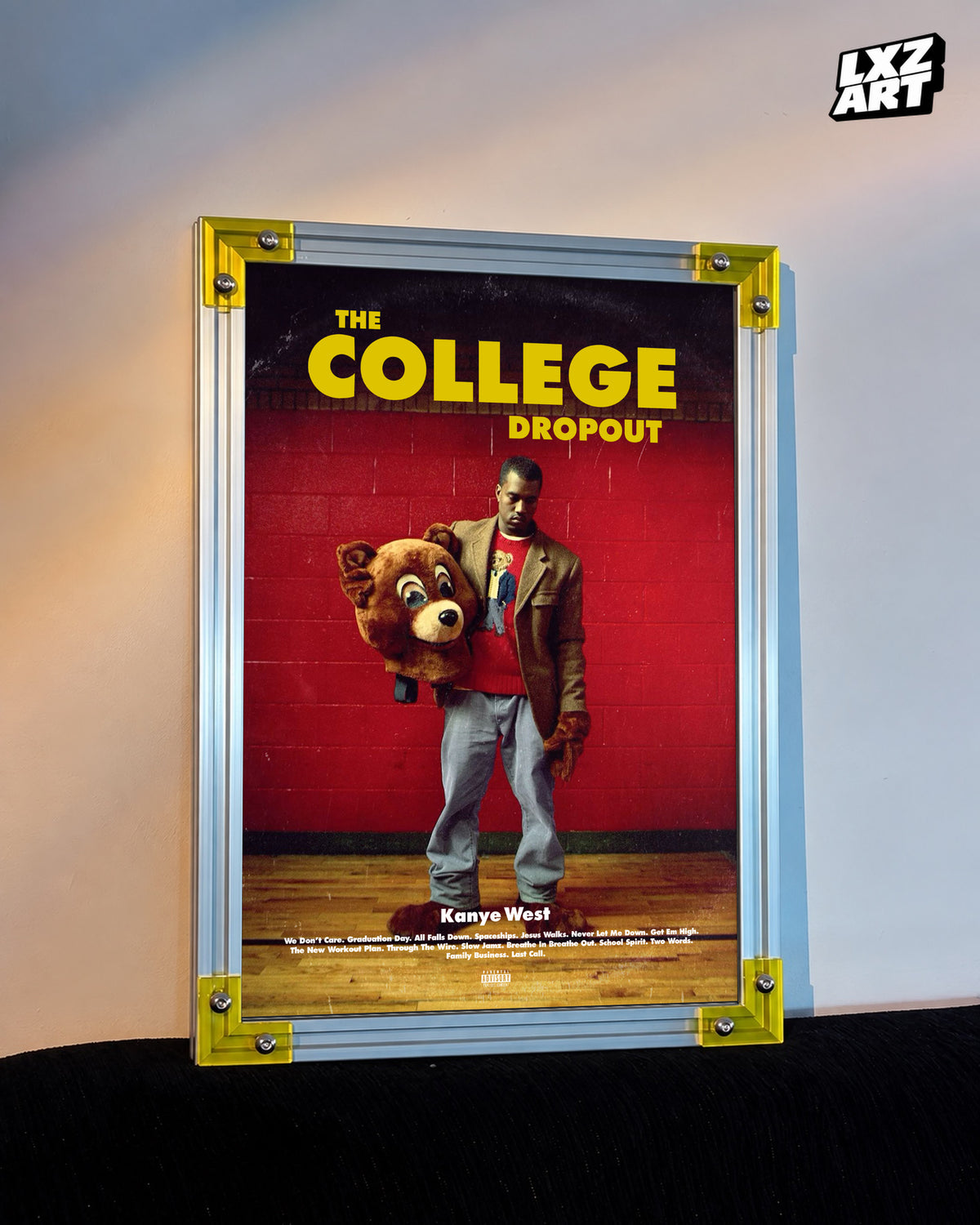 Kanye West The College Dropout Album Poster | Unframed Bedroom Wall Art — LXZART display 3; frame not included