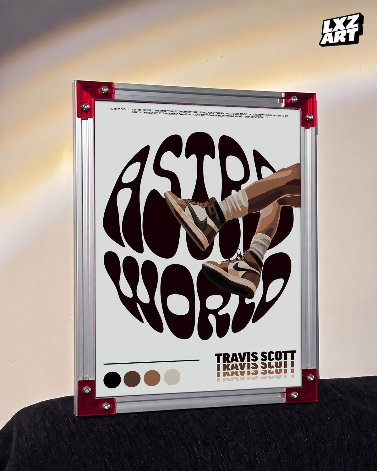 Travis Scott Astroworld Sneaker Poster | Unframed Bedroom Wall Art — LXZART display 3; frame not included