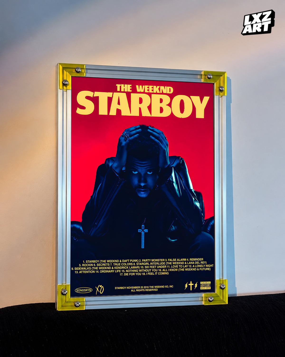 The Weeknd Starboy Cover-Style Poster | Unframed Bedroom Wall Art — LXZART display 3; frame not included