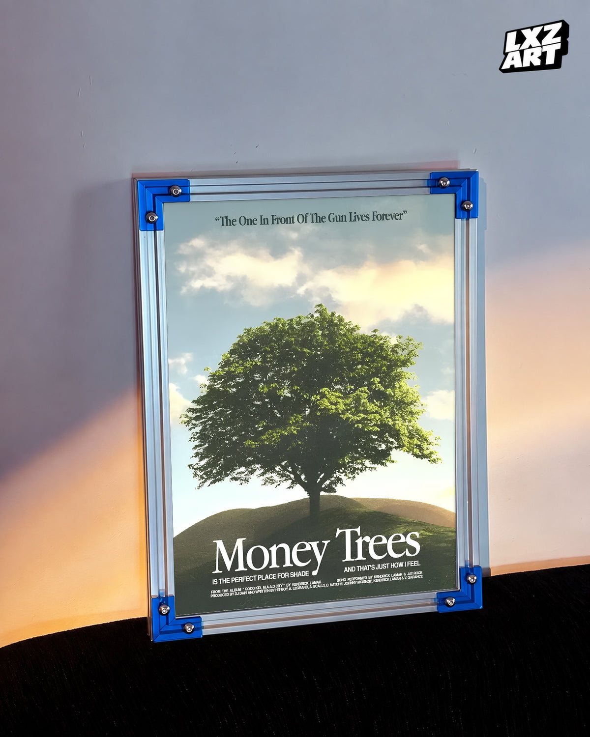 Kendrick Lamar Money Trees Poster | Unframed Hip Hop Wall Art — LXZART display 3; frame not included