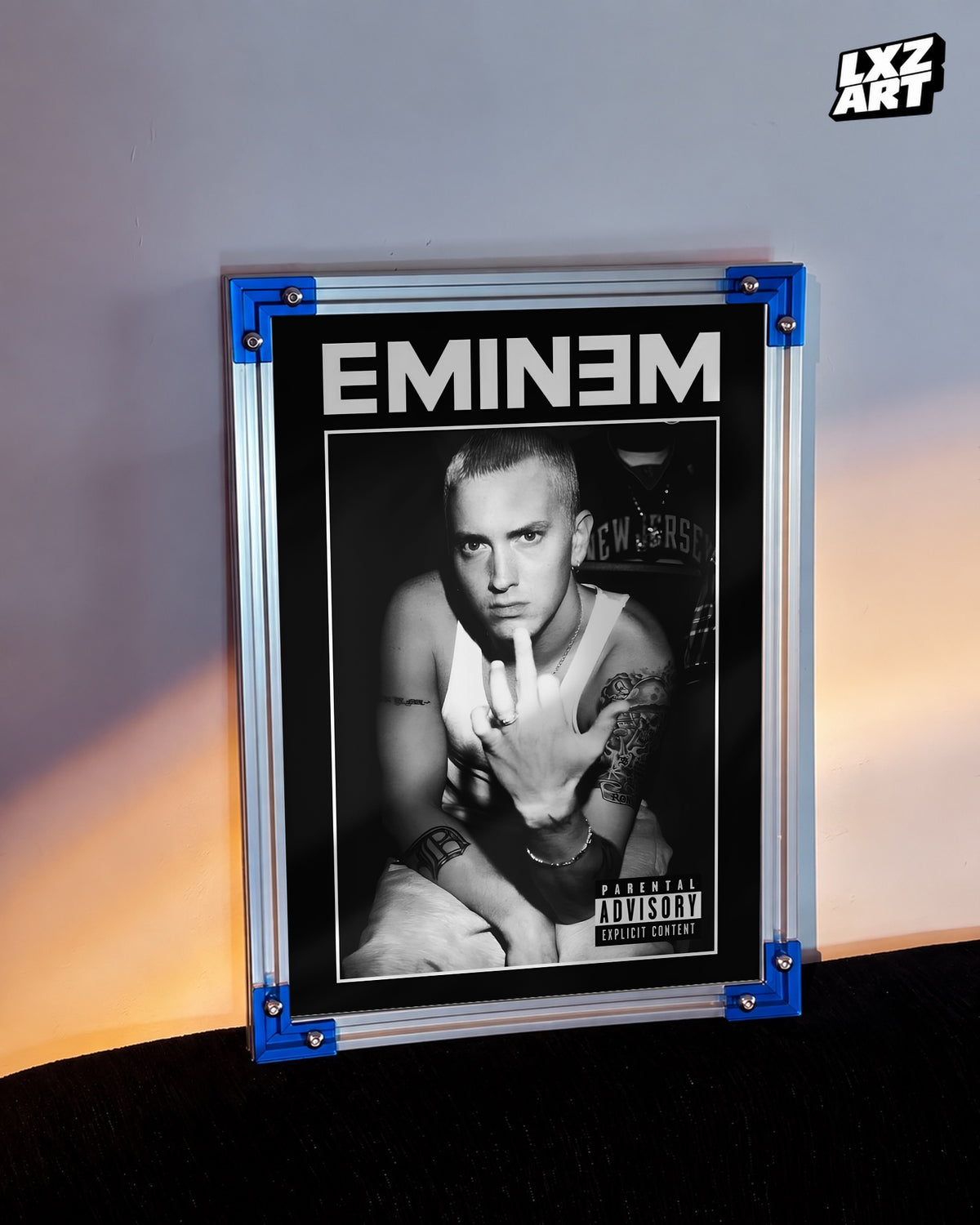 Eminem Black and White Portrait Poster | Unframed Bedroom Wall Art — LXZART display 3; frame not included