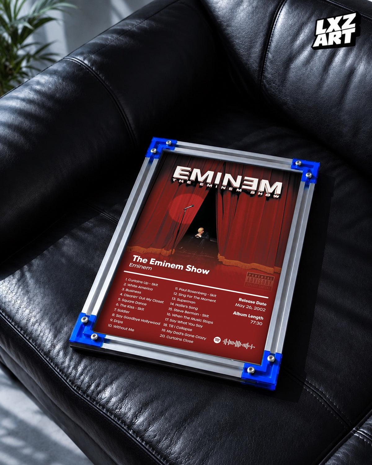 Eminem The Eminem Show Tracklist Poster | Unframed Bedroom Wall Art — LXZART display 2; frame not included