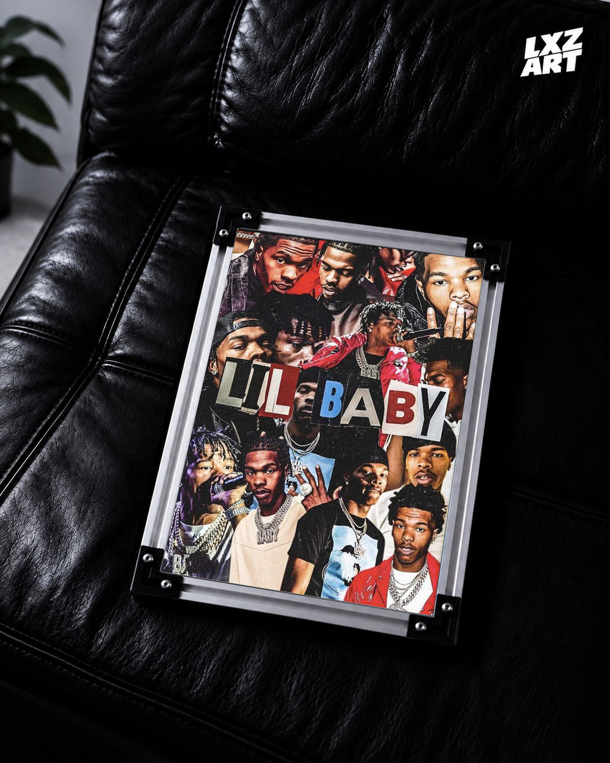 Lil Baby Collage Poster | Unframed Bedroom Wall Art — LXZART display 2; frame not included