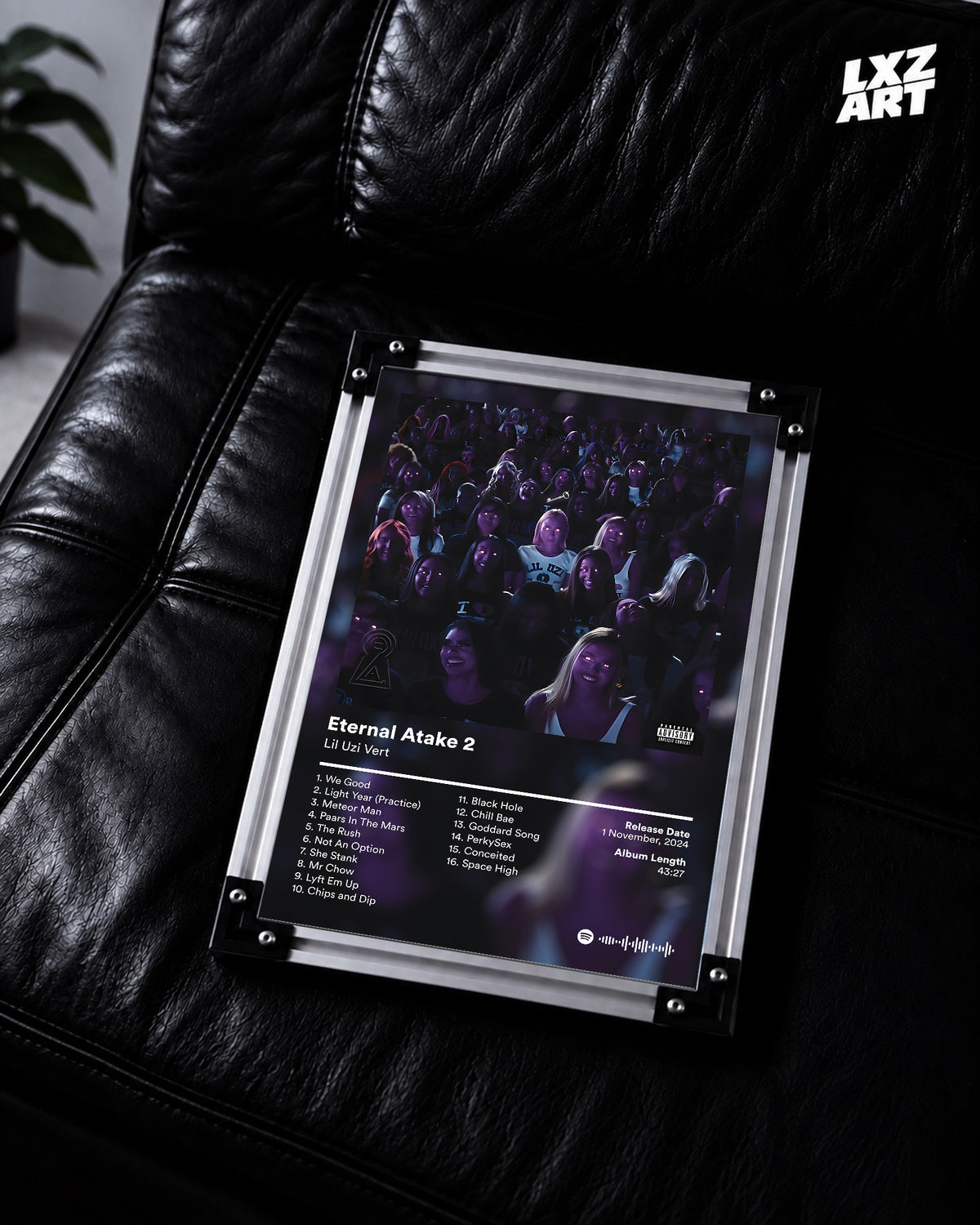 Lil Uzi Vert 'Eternal Atake 2' Album Poster — LXZART display 2; frame not included