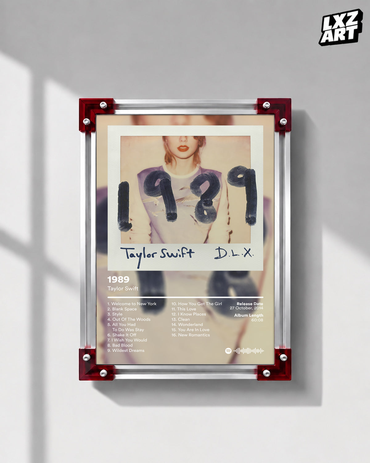Taylor Swift 1989 Tracklist Poster | Unframed Bedroom Wall Art — LXZART display 1; frame not included