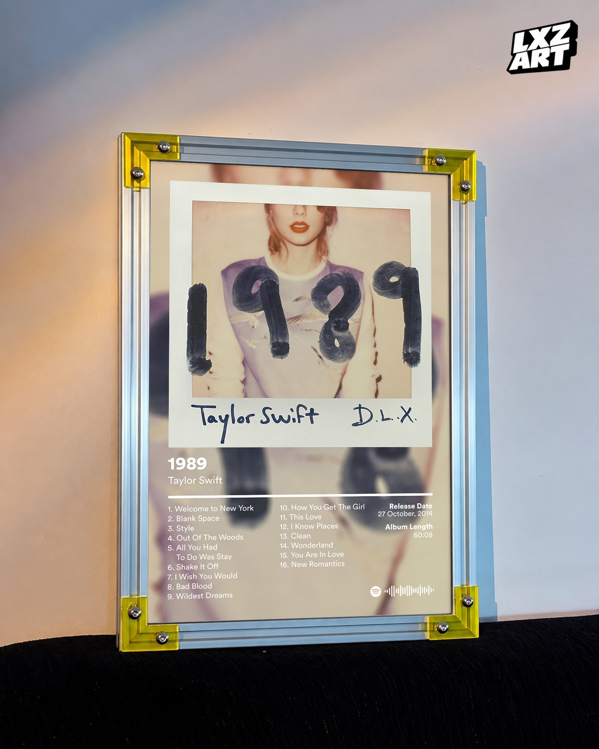 Taylor Swift 1989 Tracklist Poster | Unframed Bedroom Wall Art — LXZART display 3; frame not included