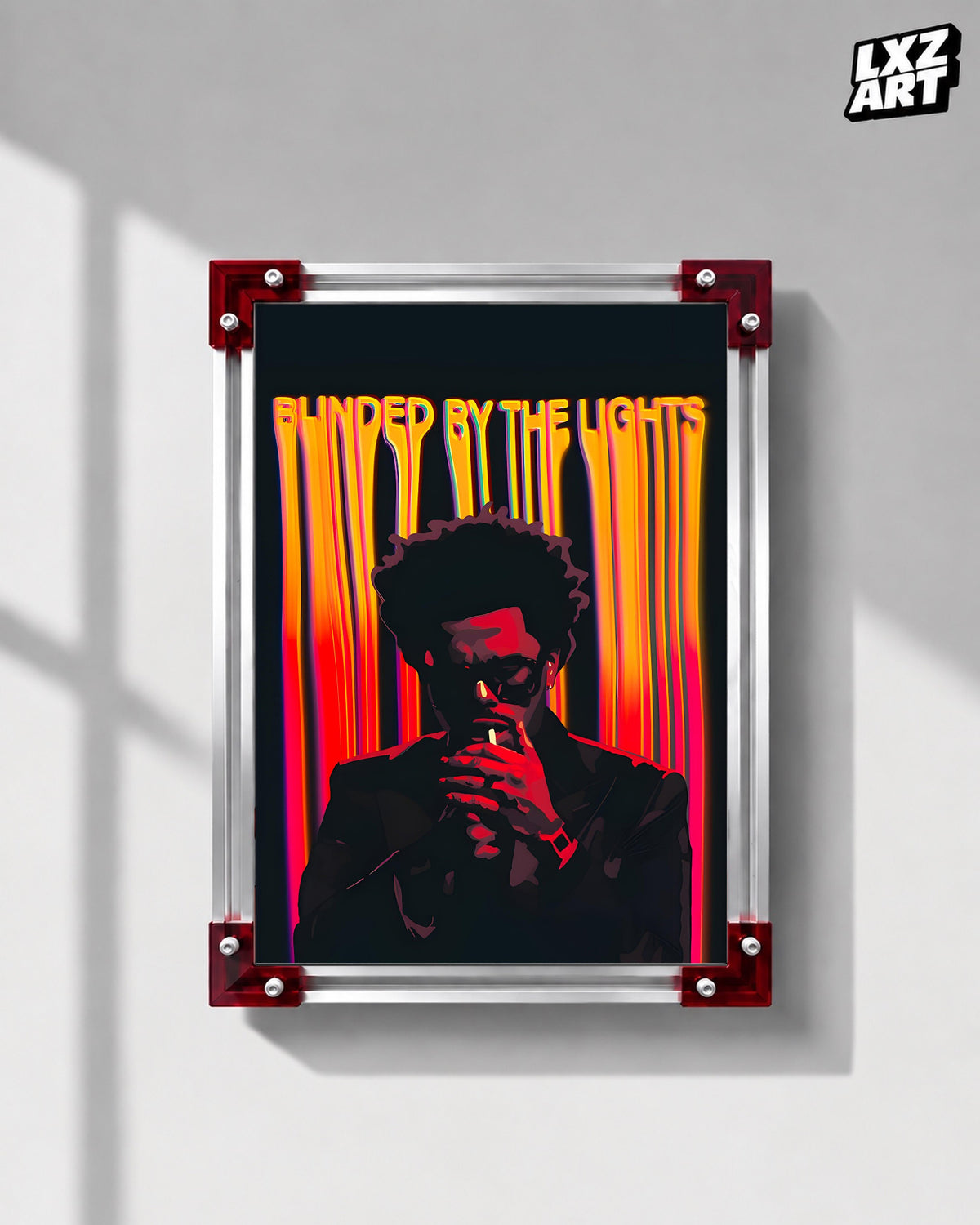 The Weeknd Neon Portrait Poster | Unframed Bedroom Wall Art — LXZART display 1; frame not included