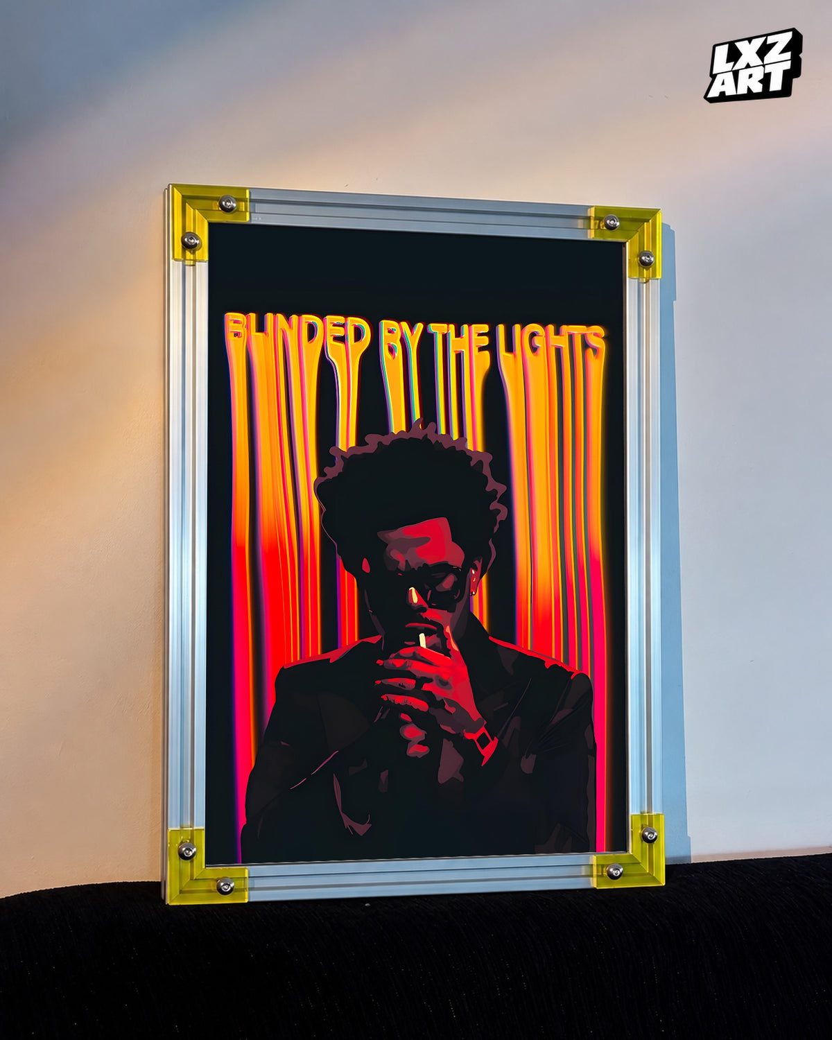 The Weeknd Neon Portrait Poster | Unframed Bedroom Wall Art — LXZART display 3; frame not included