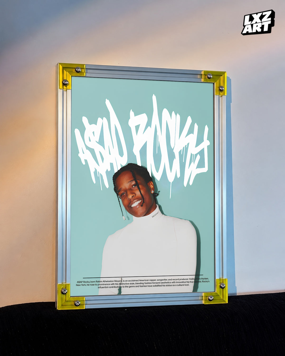 A$AP Rocky TESTING Tracklist Poster | Unframed Hip Hop Wall Art — LXZART display 3; frame not included