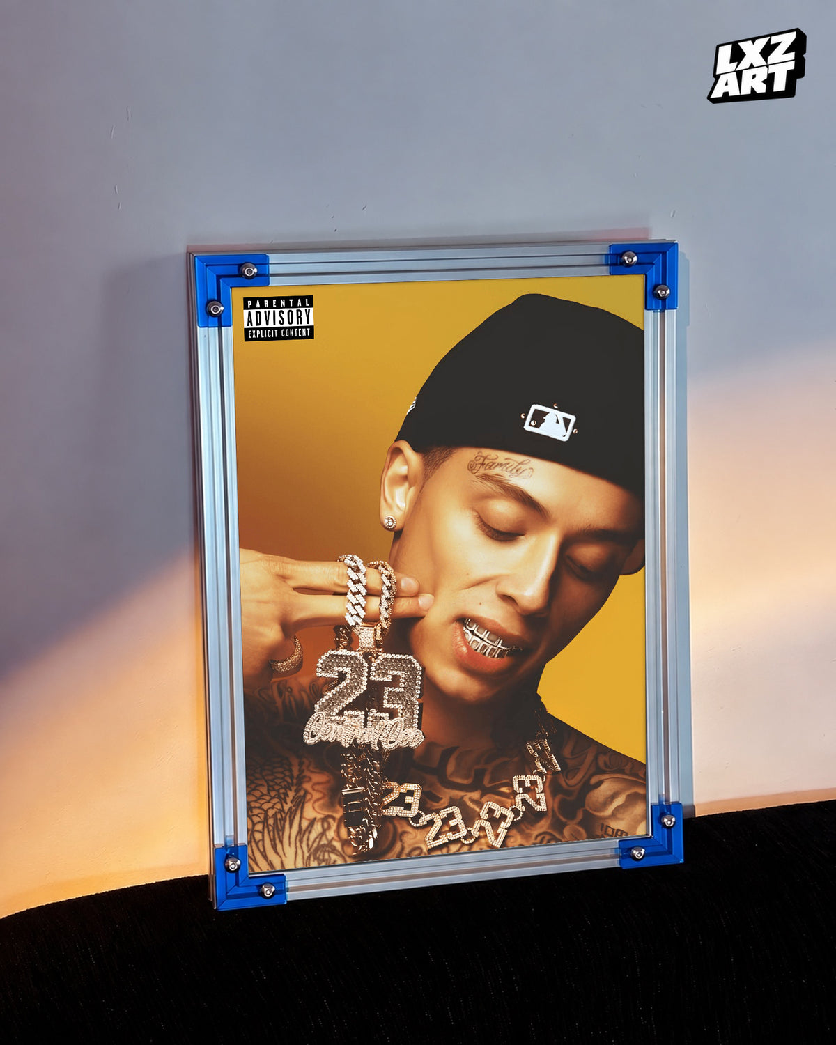 Central Cee 23 Chain Portrait Poster | Unframed UK Rap Wall Art — LXZART display 3; frame not included