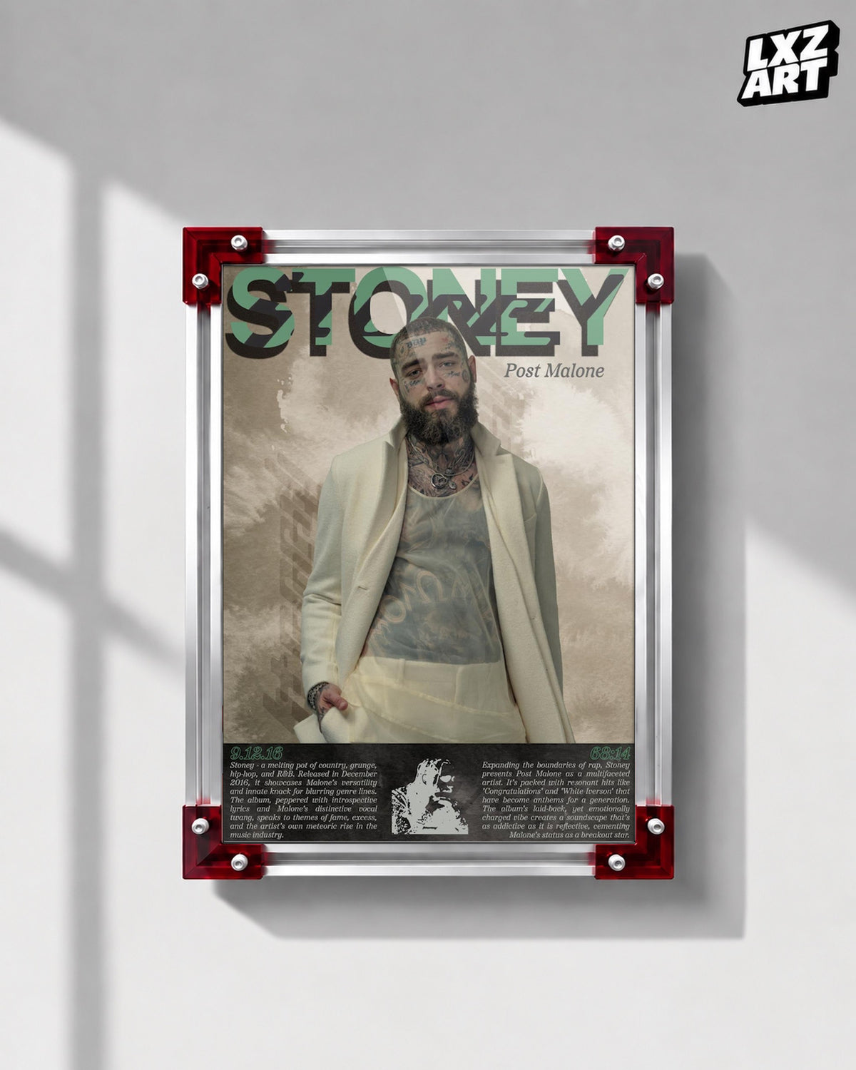Post Malone Stoney Collage Poster | Unframed Bedroom Wall Art — LXZART display 1; frame not included