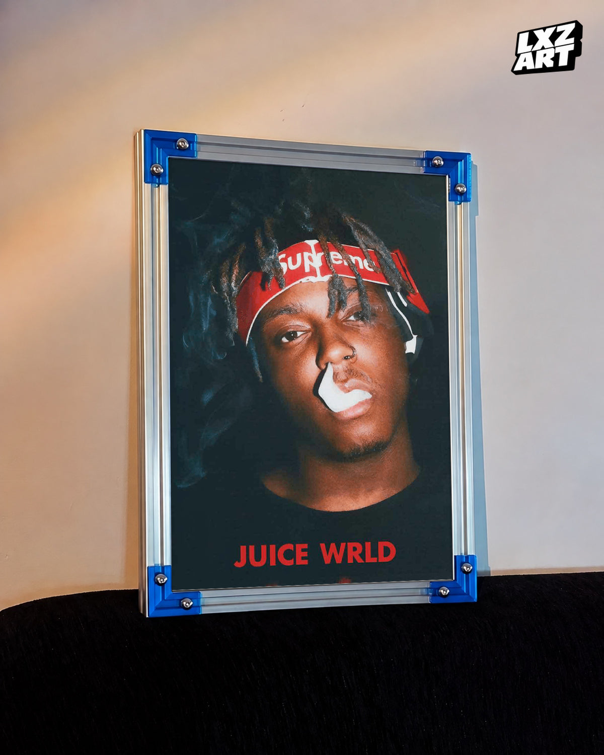 Juice WRLD Red Headband Portrait Poster | Unframed Bedroom Wall Art — LXZART display 3; frame not included