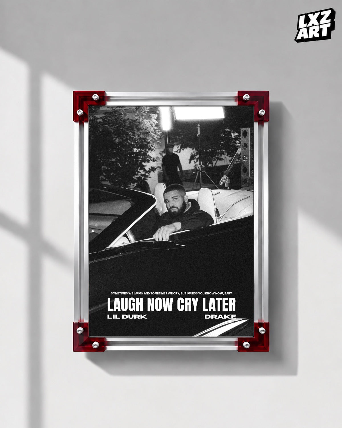 Drake & Lil Durk Laugh Now Cry Later Poster | Unframed Bedroom Wall Art — LXZART display 1; frame not included