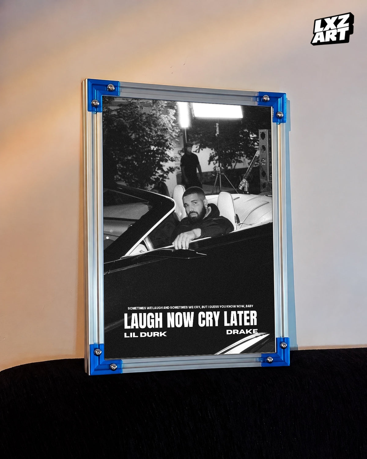 Drake & Lil Durk Laugh Now Cry Later Poster | Unframed Bedroom Wall Art — LXZART display 3; frame not included