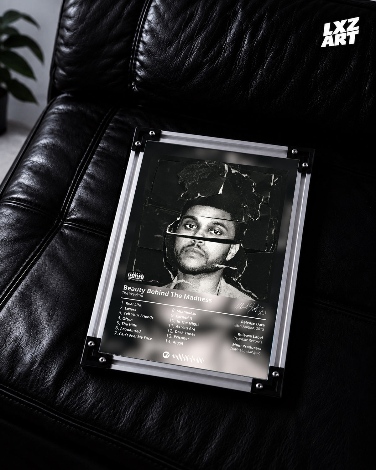 The Weeknd Beauty Behind The Madness Poster | Unframed Bedroom Wall Art — LXZART display 2; frame not included