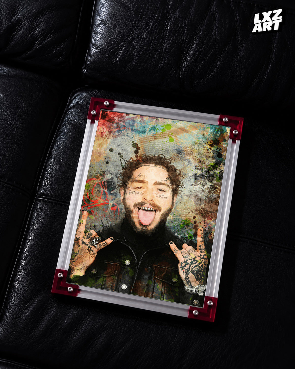 Post Malone Portrait Poster | Unframed Bedroom Wall Art — LXZART display 2; frame not included