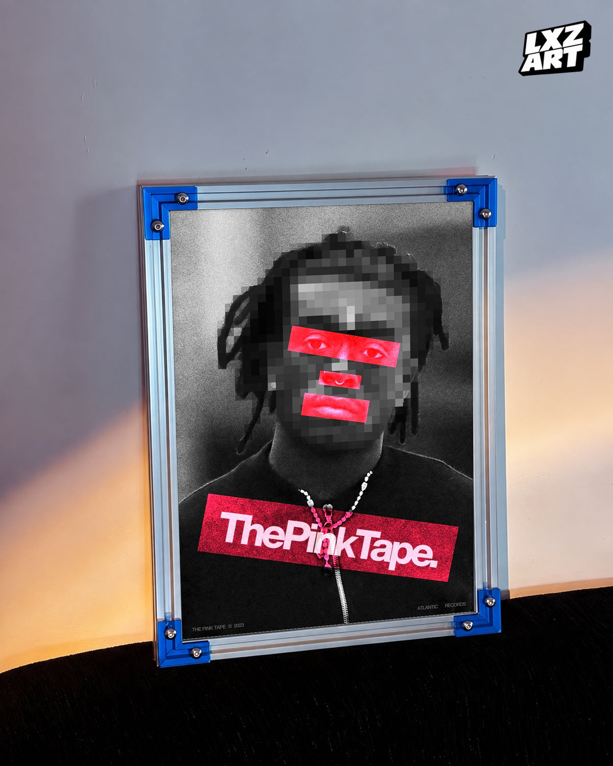 Lil Uzi Vert 'Red Pink Tapes' Poster — LXZART display 3; frame not included