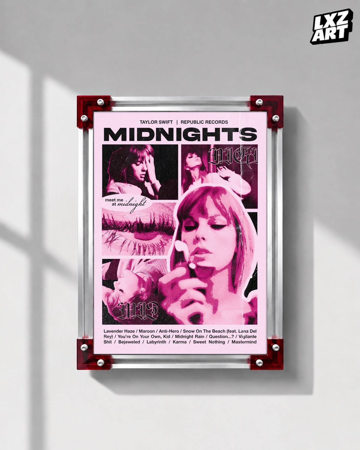 Taylor Swift Midnights Collage Poster | Unframed Bedroom Wall Art — LXZART display 1; frame not included