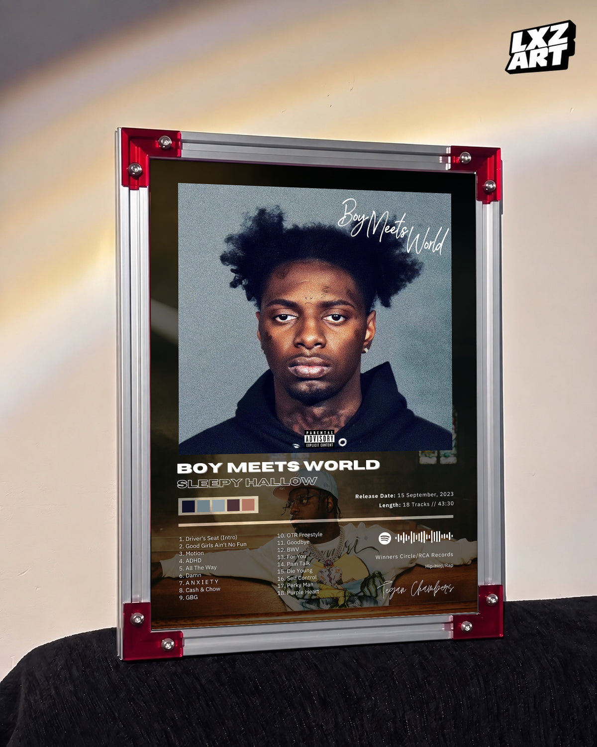 Sleepy Hallow Boy Meets World Album Tracklist Poster | Unframed Brooklyn Drill Wall Art — LXZART display 3; frame not included