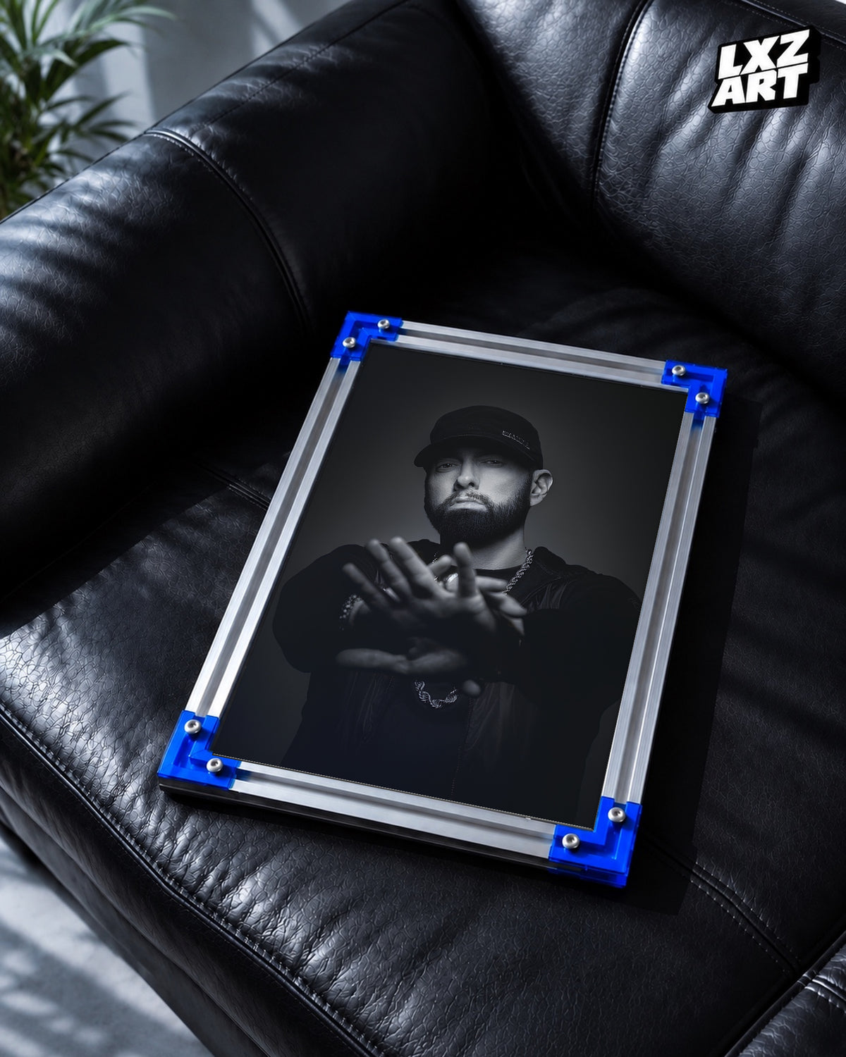 Eminem Modern Portrait Poster | Unframed Bedroom Wall Art — LXZART display 2; frame not included