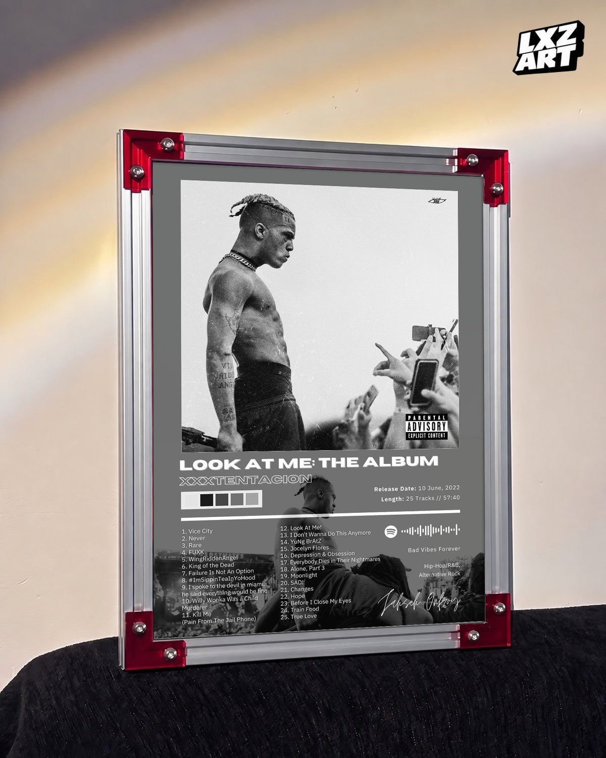 XXXTENTACION Look At Me: The Album Poster | Unframed Bedroom Wall Art — LXZART display 3; frame not included