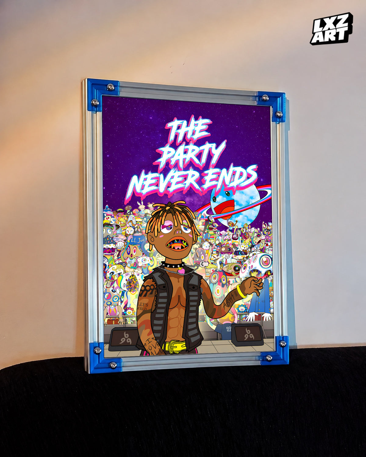 Juice WRLD The Party Never Ends Poster | Unframed Bedroom Wall Art — LXZART display 3; frame not included