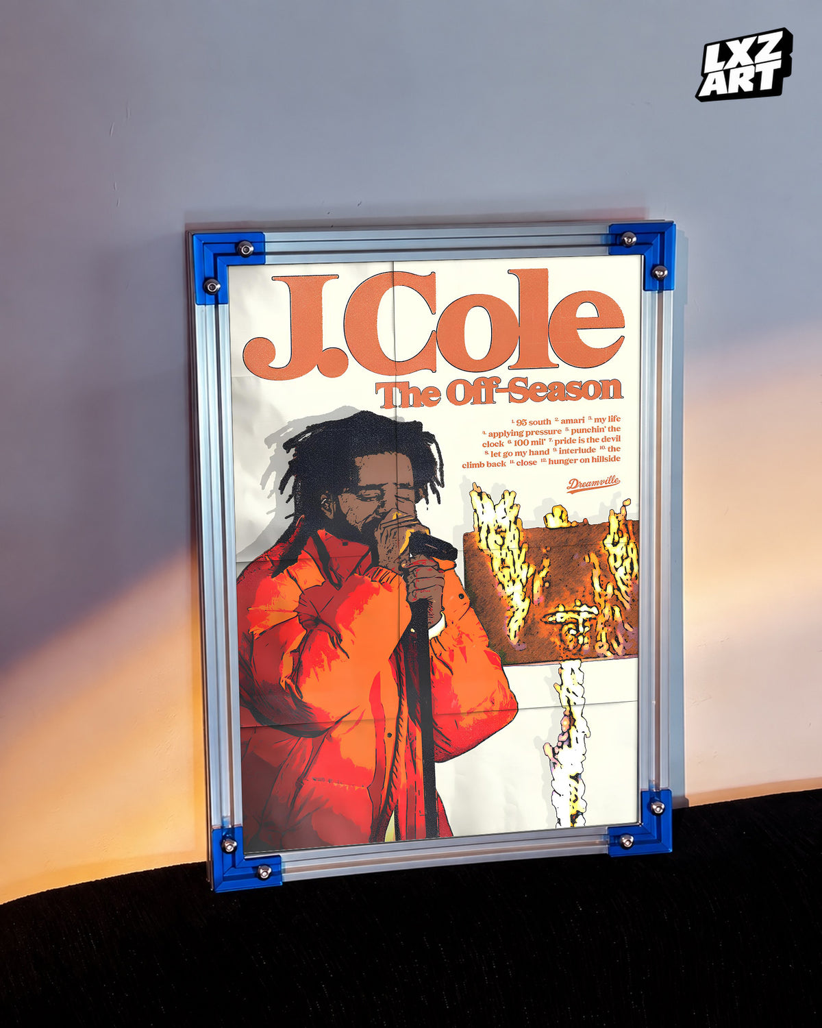 J. Cole - "The Off Season" Retro — LXZART display 3; frame not included