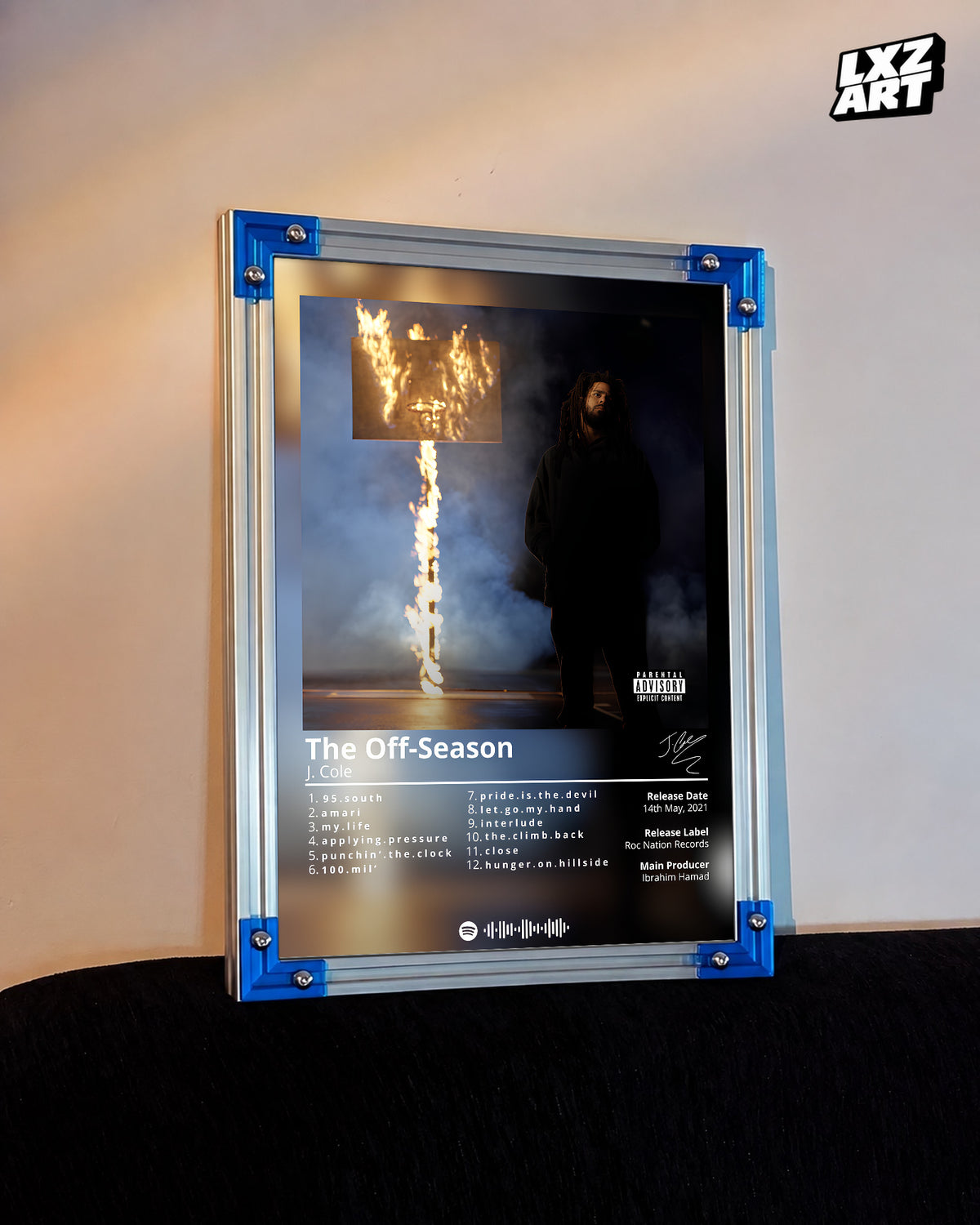 J. Cole 'The Off-Season' Album Poster — LXZART display 3; frame not included