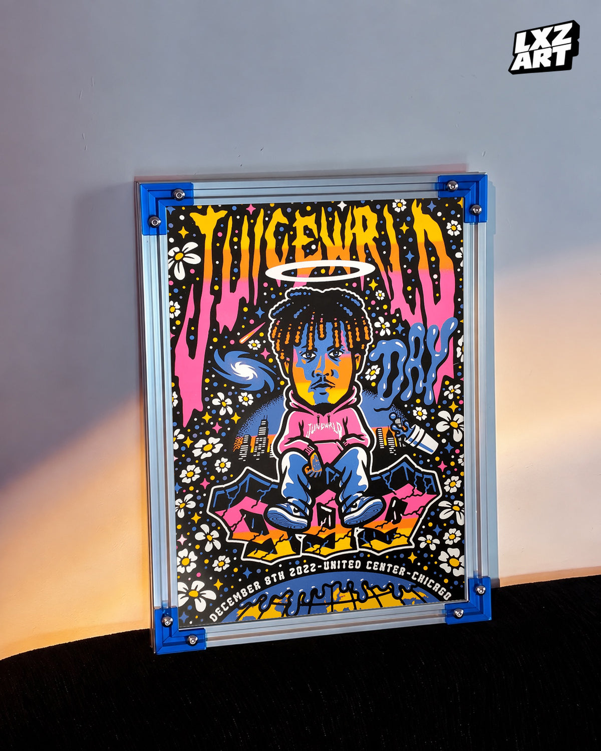 Juice WRLD Day Chicago Poster | Unframed Bedroom Wall Art — LXZART display 3; frame not included