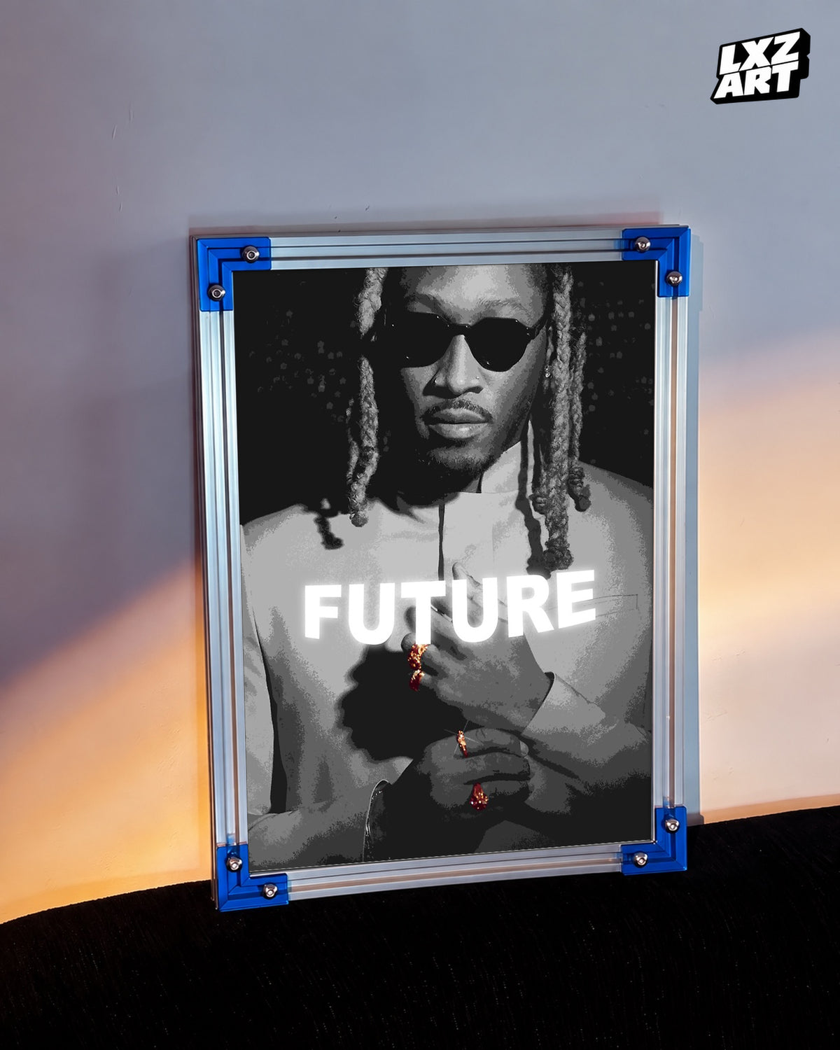 Future Black Portrait Poster | Unframed Hip Hop Wall Art — LXZART display 3; frame not included